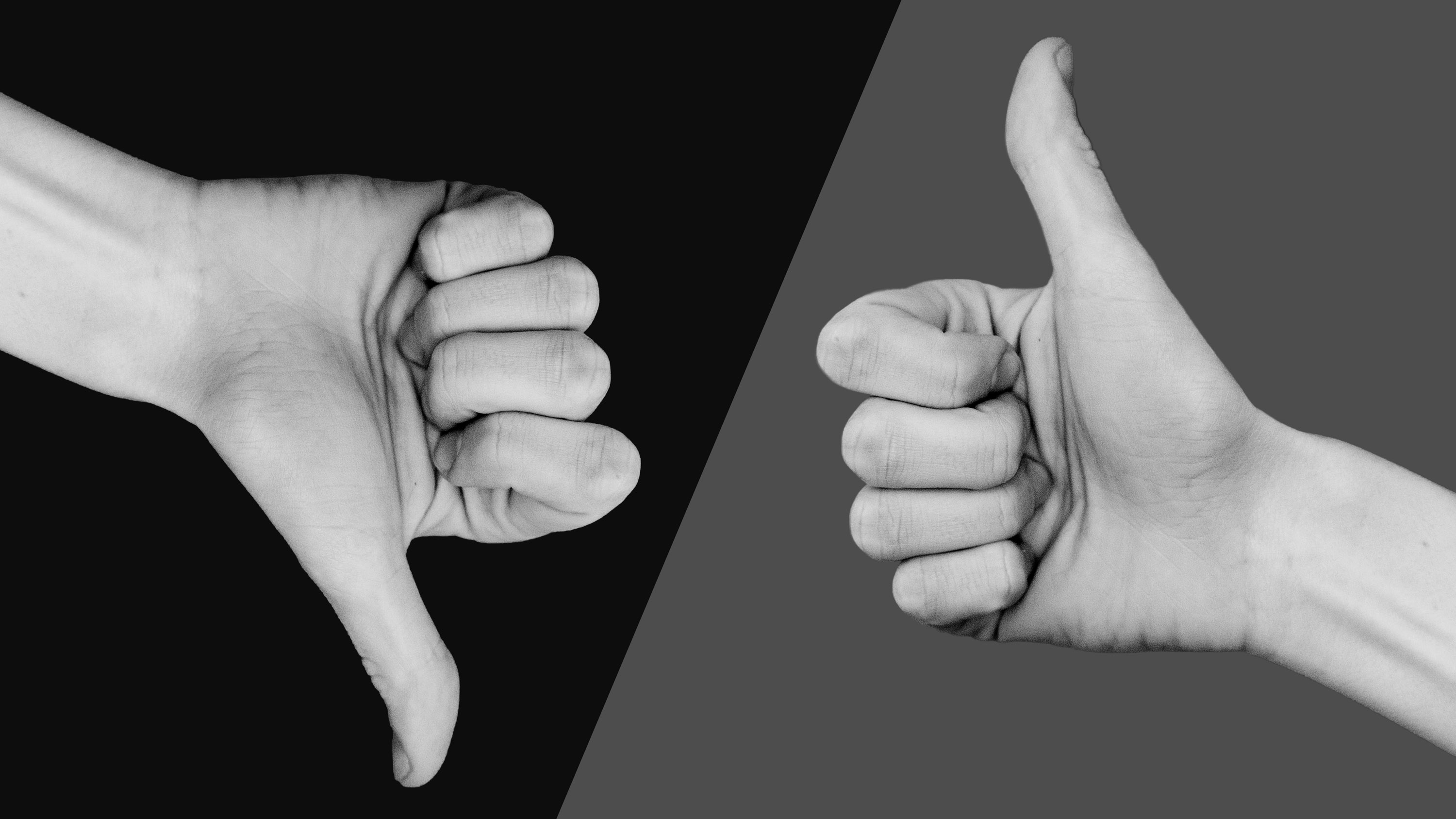 thumbs up vs thumbs down